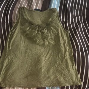 APT.9 XL Dark green ruffled tank top